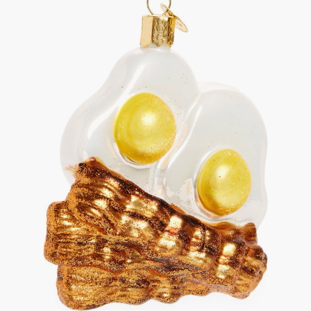 Bacon & Eggs Glass Ornament